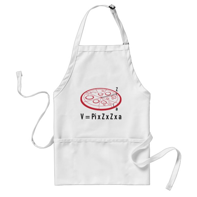 Pizzaekvation: V = Pi x Z x Z x a Förkläde (Framsidan)