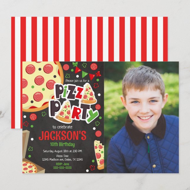 Pizzafest Firande Inbjudan Barn Pizzafest (Fram/baksida)