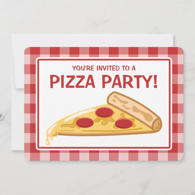 Pizzafest födelsedag inbjudningar (Framsida)