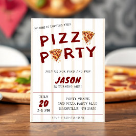 Pizzafest Födelsedagsbarn Randig Inbjudningar