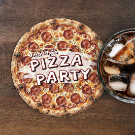 Pizzafest Födelsedagsbarn Underlägg Papper Rund