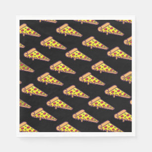 Pizzafest födelsedagsdekoration Roligt pizzaskiv Pappersservett