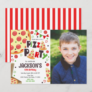 Pizzafest Födelsedagsinbjudan Barn Pizzafest Inbjudningar