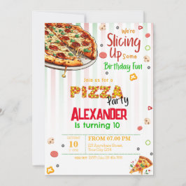 Pizzafest födelsedagsinbjudan inbjudningar