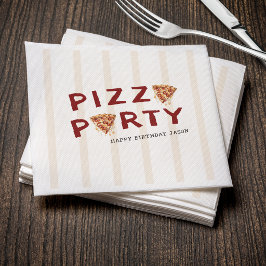 Pizzafest för barn födelsedagsrandig pappersservett