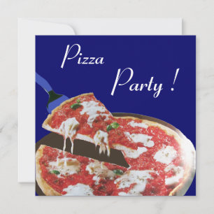 PIZZAFEST, ITALIENSK KÖK middag, brunch,blå Inbjudningar