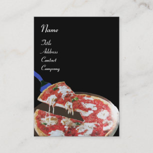 PIZZAFEST ITALIENSK KÖK, RESTAURANG, svart röd Visitkort