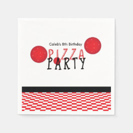 Pizzafest Pepperoni Anpassad Födelsedagsfest Serve Pappersservett