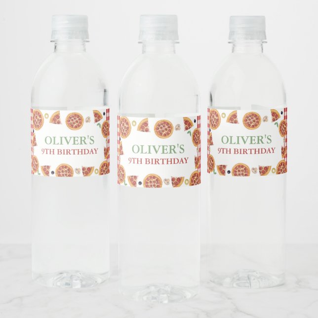 Pizzafest, Roligt Snitt Vattenflaskor Etikett (Flaskor)