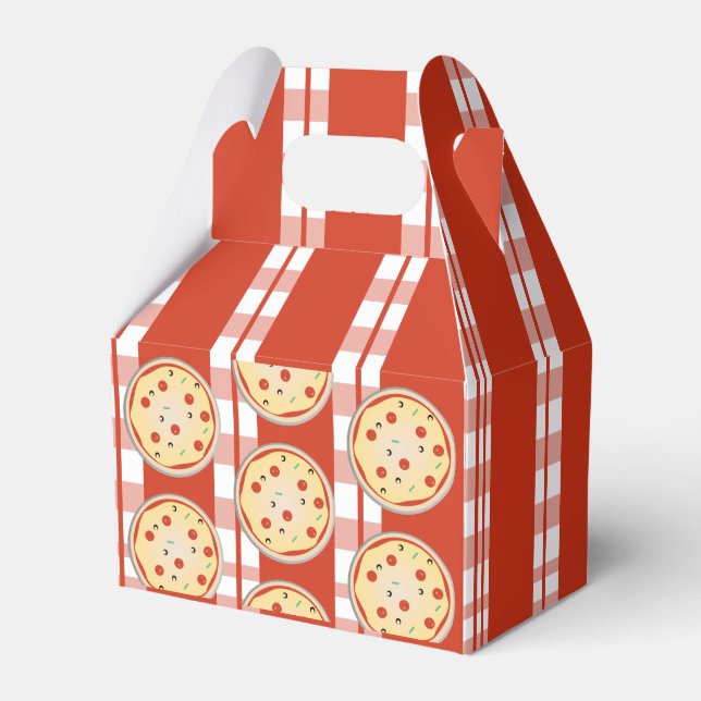 Pizzafestpajmix Pizza Plaid-ränder Presentaskar (Framsidan Sidan)
