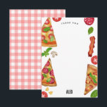 Pizzafesttema Vattenfärg Födelsedag Barn Tack Kort<br><div class="desc">En vattenfärgdesign med pizzatemadekor. En bra design för barnkalas med pizzatemadekor. Denna handritade vattenfärgdesign med pizzaskivor och ingredienser är idealisk för alla som älskar pizza,  matlagning och italiensk mat. En fin dekoration för fester och söt köksdekoration.</div>