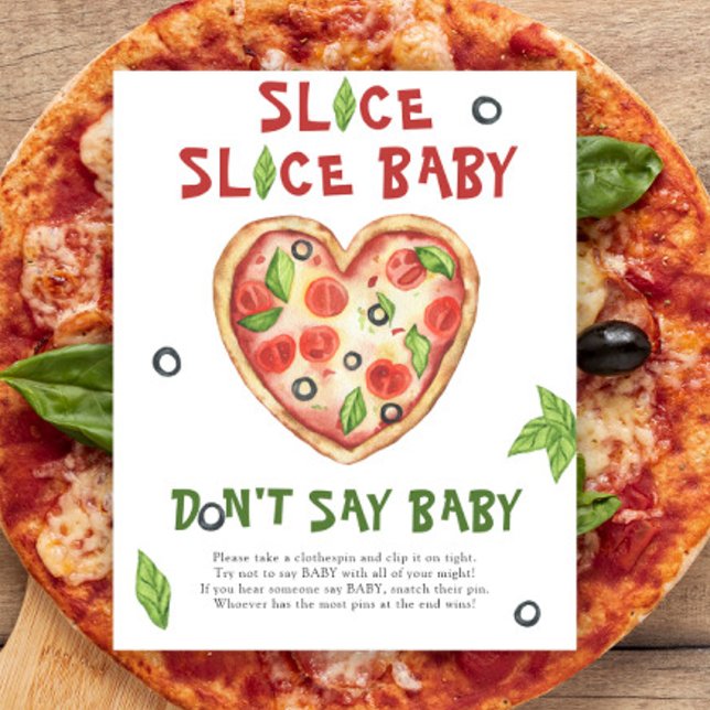 pizzahjärta baby shower - Säg inte baby Affisch (Skapare uppladdad)