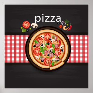Pizzaillustration Poster