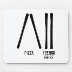 Pizzainstruktör för skidåkning & pommes frites musmatta