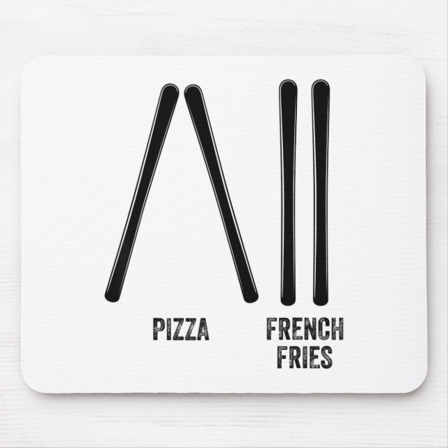 Pizzainstruktör för skidåkning &amp; pommes frites musmatta (Framsidan)