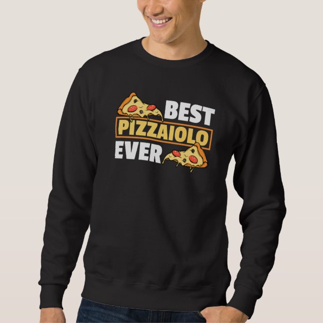 Pizzaiolo Pizza Skapar Pizza Maker 1 Lång Ärmad Tröja (Framsida)