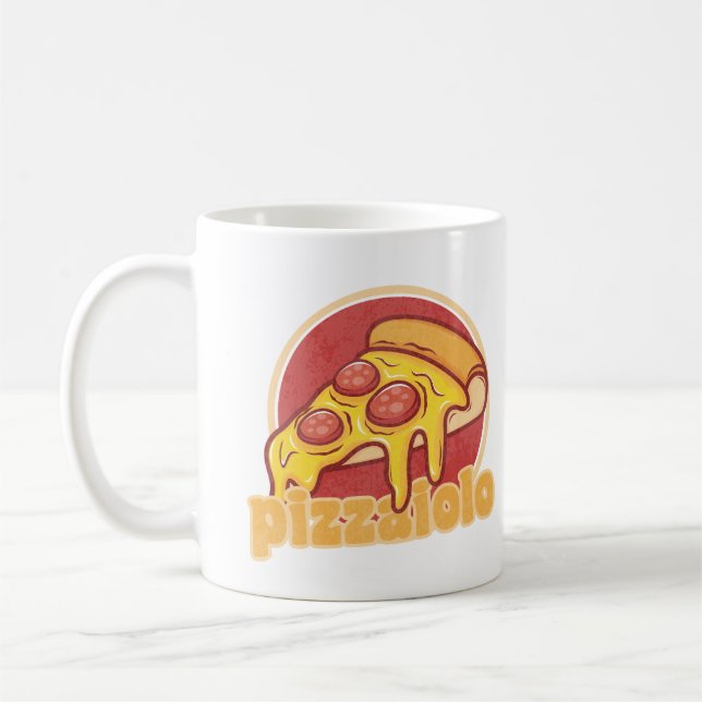 pizzaiolo rolig present till pizzabagare paj illus kaffemugg (Vänster)