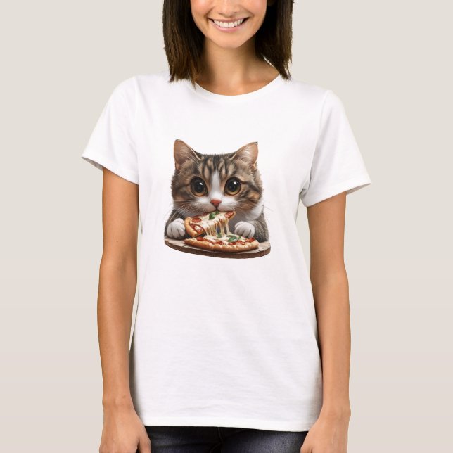 Pizzakatttröja, matkatttröja t shirt (Framsida)