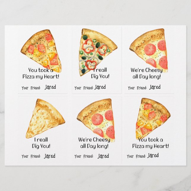 Pizzaklass 6 Anpassa Namn Brevhuvud (Framsida)