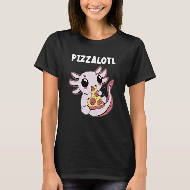 Pizzalotl axolotl Cute salamander Amphibian Endang T Shirt (Framsida)