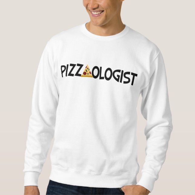 Pizzaolog - Funny Pizza Lång Ärmad Tröja (Framsida)