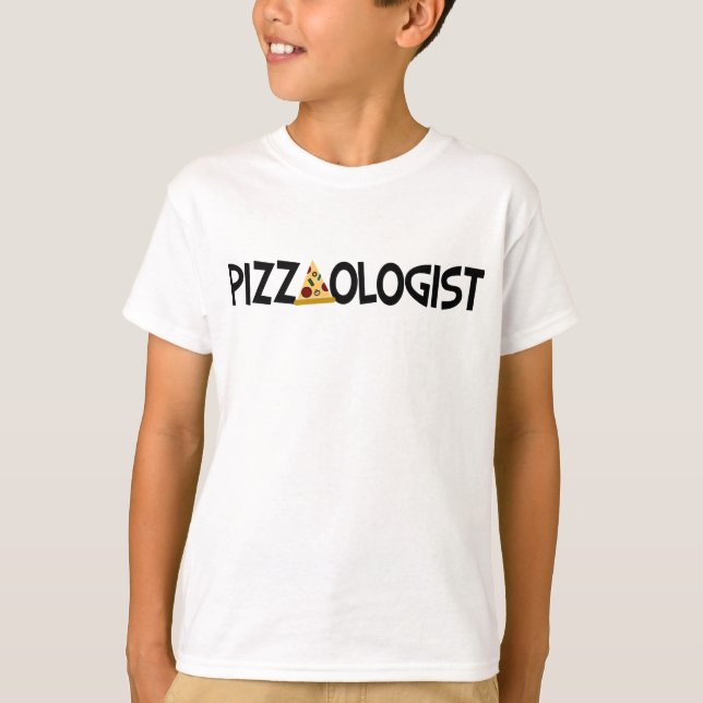 Pizzaolog - Rolig Pizza       T Shirt (Framsida)
