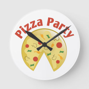 Pizzaparty Rund Klocka
