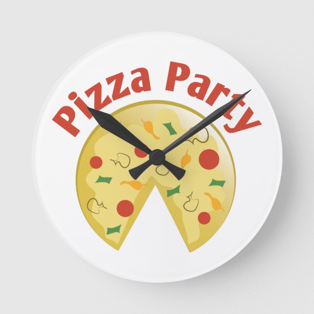 Pizzaparty Rund Klocka (Framsida)