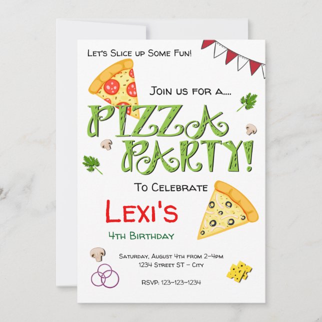Pizzapartyinbjudan Inbjudningar (Framsida)