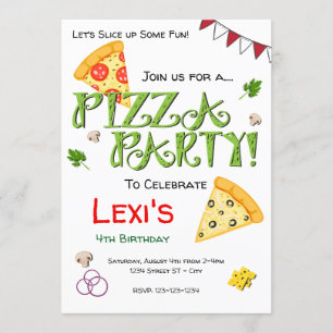 Pizzapartyinbjudan Inbjudningar