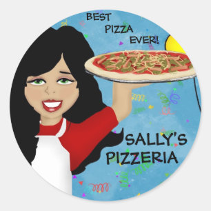 Pizzapartyklistermärkear Runt Klistermärke