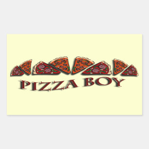 Pizzapojke Rektangulärt Klistermärke