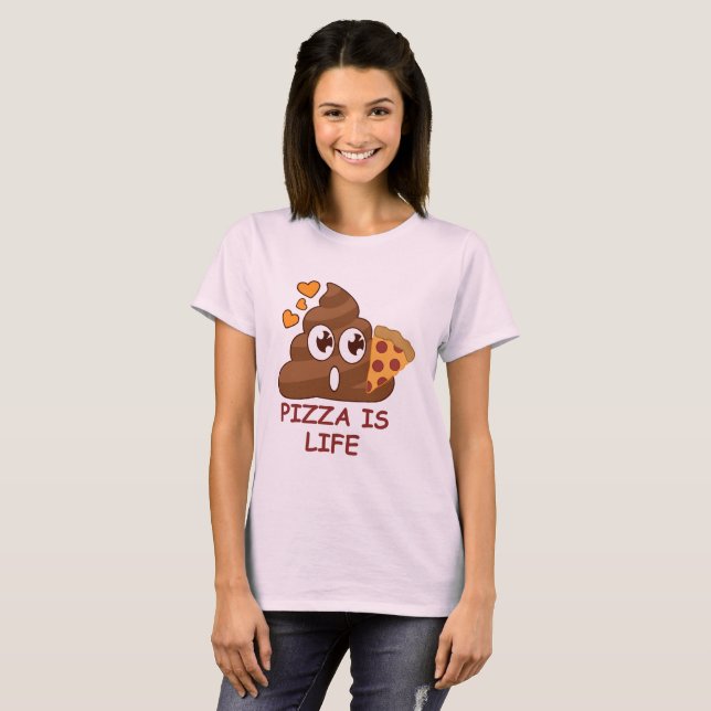 PizzaPoop Emoji Tee Shirt (Hel framsida)