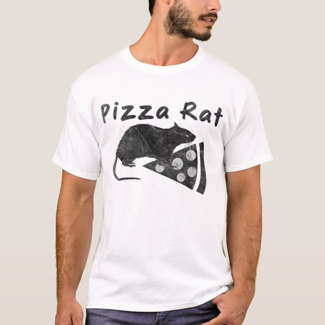 Pizzaråtta (den bekymrade looken) t-shirt (Framsida)