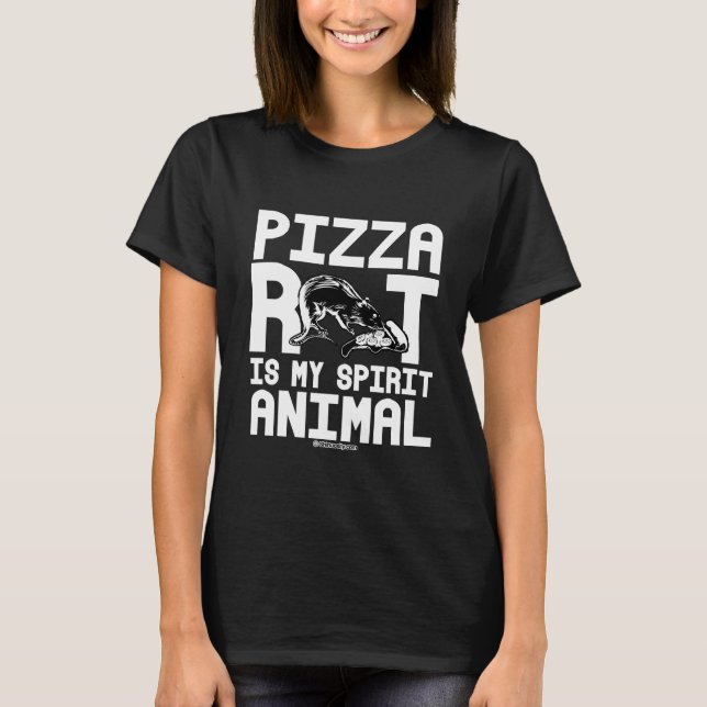 Pizzaråttan är mitt andedjur - - - - Halloween T-shirt (Framsida)