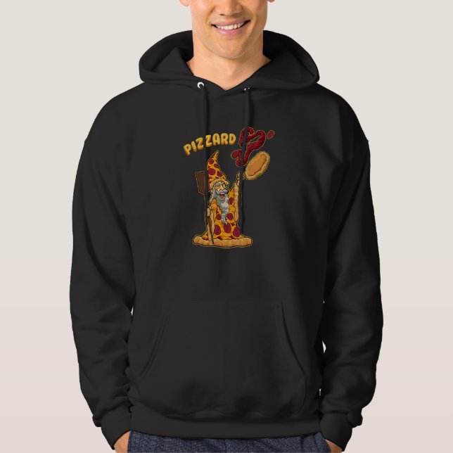 Pizzard Pizza-guiden Fast Food Pun Foodie Humor Hoodie (Framsida)