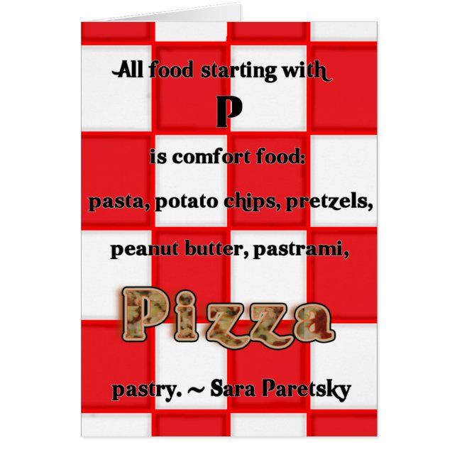 Pizzareceptkort Hälsningskort (Framsidan)