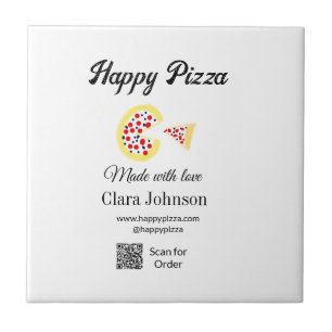 Pizzarestaurang café pizzeria skanna QR-kod bestäl Kakelplatta