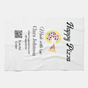 Pizzarestaurang café pizzeria skanna QR-kod bestäl Kökshandduk