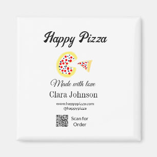 Pizzarestaurang café pizzeria skanna QR-kod bestäl Magnet