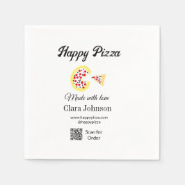 Pizzarestaurang café pizzeria skanna QR-kod bestäl Pappersservett