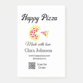 Pizzarestaurang café pizzeria skanna QR-kod bestäl Post-it Block