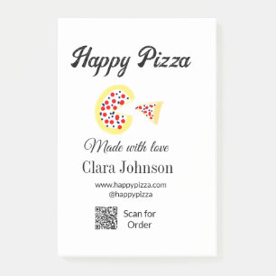 Pizzarestaurang café pizzeria skanna QR-kod bestäl Post-it Block