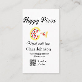 Pizzarestaurang café pizzeria skanna QR-kod bestäl Visitkort