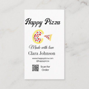 Pizzarestaurang café pizzeria skanna QR-kod bestäl Visitkort