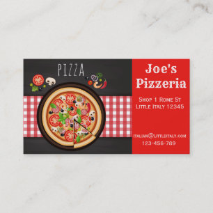 Pizzarestaurang eller cateringaffär visitkort