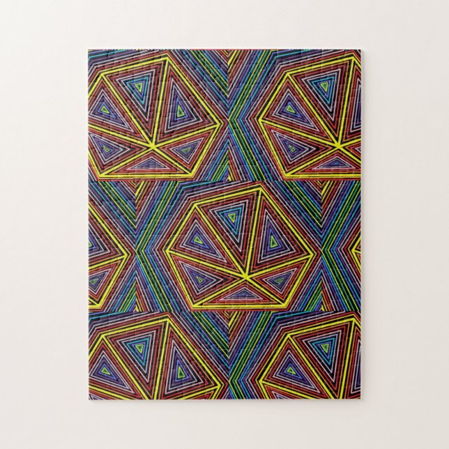 Pizzas Abstrakt Line Art för geometrisk regnbågsbi Pussel (Vertikal)