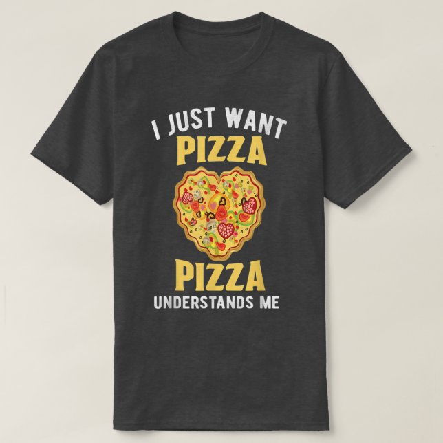 Pizzas Salami Ham Mushroom Tomato Italien Red Whit T Shirt (Design framsida)