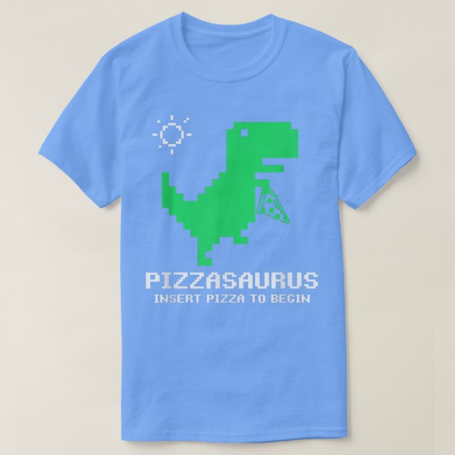 Pizzasaurus Pizza Älskare Retro Arcade videospel D T Shirt (Design framsida)