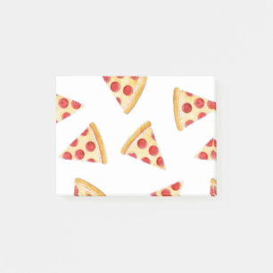 Pizzasegment i genomskinlig bakgrund post-it block